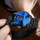 BINBONG 01 Men Locomotive Concept Diamond Dial Quartz Watch(Black Steel Blue Surface)
