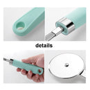 9 in 1 Plastic Handle Stainless Steel Kitchen Utensils Household Gadget Set(Cyan)