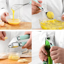 9 in 1 Plastic Handle Stainless Steel Kitchen Utensils Household Gadget Set(Cyan)