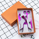 2 PCS 4 In1 False Eyelash Assistant Eyebrow Clipper Beauty Tool(Gradient Rose)