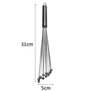 2 PCS Manual Whisk Stainless Steel Glass Bead Egg Whisk Kitchen Household Hand-Held Baking Tools Type A 12 Inch