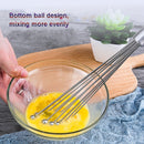2 PCS Manual Whisk Stainless Steel Glass Bead Egg Whisk Kitchen Household Hand-Held Baking Tools Type A 12 Inch