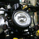 Motorcycle Modified Retro LED Angel Eye Headlight(Black Shell Blue Circle White Light)