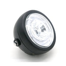 Motorcycle Modified Retro LED Angel Eye Headlight(Black Shell Blue Circle White Light)