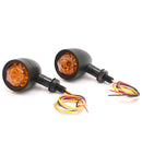 Motorcycle Universal Retro LED Turn Signal Light(Black Shell Yellow Cover)