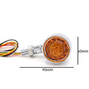 Motorcycle Universal Retro LED Turn Signal Light(Black Shell Yellow Cover)