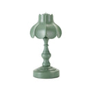 Retro Charging Table Lamp Bedroom Bed LED Eye Protection Light(LD05 Lotus Gray Green)