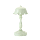 Retro Charging Table Lamp Bedroom Bed LED Eye Protection Light(LD04 Flower Hat Light Green)