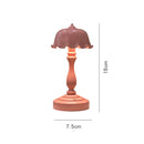 Retro Charging Table Lamp Bedroom Bed LED Eye Protection Light(LD04 Flower Hat Rose Red)