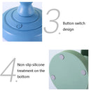 Retro Charging Table Lamp Bedroom Bed LED Eye Protection Light(LD05 Lotus Light Blue)