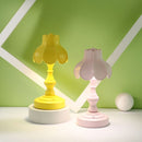 Retro Charging Table Lamp Bedroom Bed LED Eye Protection Light(LD04 Flower Hat White)
