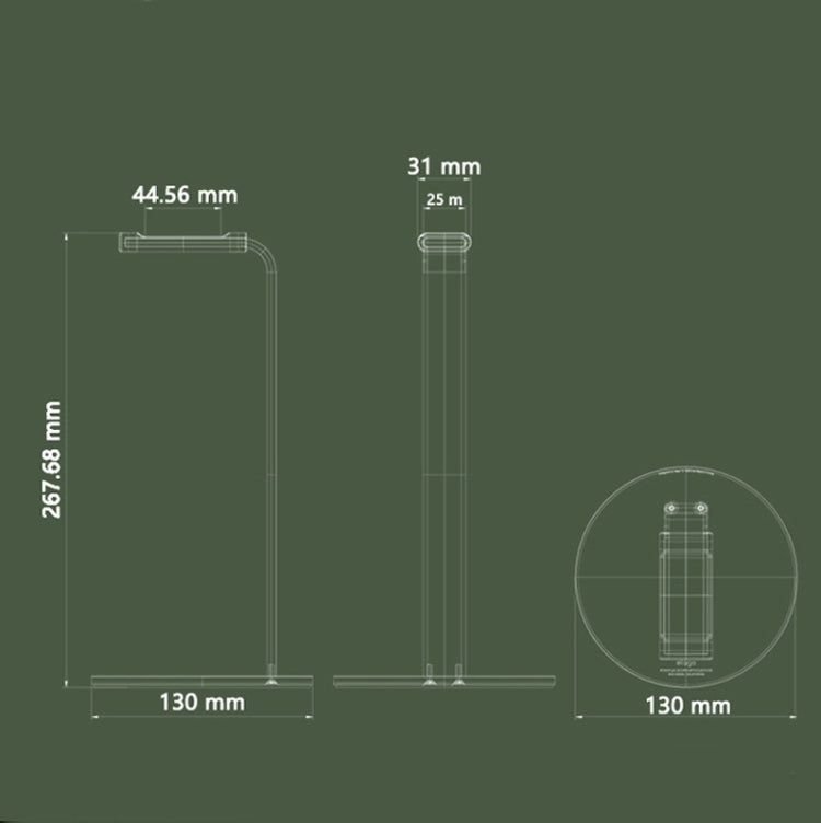 Aluminum Alloy Headphone Holder H-Stand Headphone Display Stand Headphone Storage Rack(Silver)