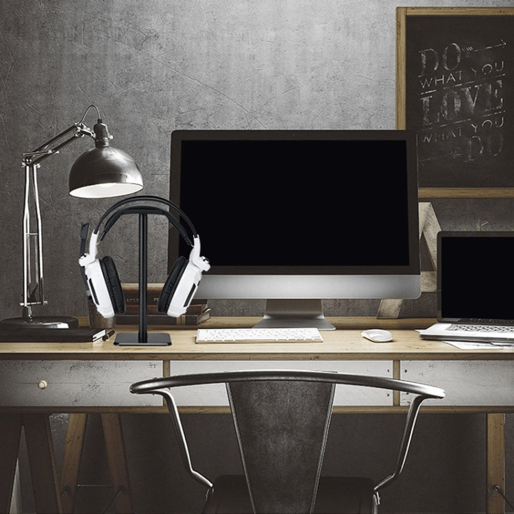 Headphone Holder Aluminum Alloy Internet Cafe Computer Headphone Stand Hanger Hook Display Shelf( D5 Black)