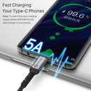 2 PCS WOTOBE PD100W 5A Type-C to Type-C Fast Charging Data Cable With E-Mark Chip, Model: 3m(Black)