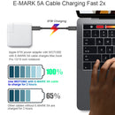 2 PCS WOTOBE PD100W 5A Type-C to Type-C Fast Charging Data Cable With E-Mark Chip, Model: 3m(Black)