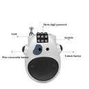 Portable Bicycle Motorcycle Anti-Theft Lock Telescopic Wire Lock Cartoon Cow Password Lock(Black)