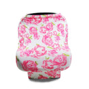 Multifunctional Enlarged Stroller Windshield Breastfeeding Towel Baby Seat Cover(Pink Peony)