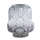 Multifunctional Enlarged Stroller Windshield Breastfeeding Towel Baby Seat Cover(Gray Pattern)
