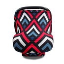 Multifunctional Enlarged Stroller Windshield Breastfeeding Towel Baby Seat Cover(Red Geometry)