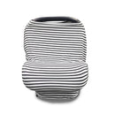 Multifunctional Enlarged Stroller Windshield Breastfeeding Towel Baby Seat Cover(Black Pinstripe)