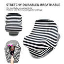 Multifunctional Enlarged Stroller Windshield Breastfeeding Towel Baby Seat Cover(Black and White Grid)