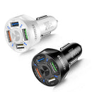 2 PCS BK-358 3A QC3.0 4USB Car Charger One For Four Mobile Phone Car Charger(White)
