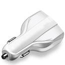 2 PCS QC3.0 Fast Charge Car Charger 3.5A Dual USB With Type-C Interface Output Car Charger(White)