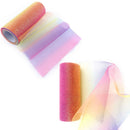 2 PCS Glitter Rainbow Net Yarn Roll for Photo Background / Desktop Decoration / Skirt, Length: 9m, Width: 15cm(ABK3 Rainbow Gradient Glitter)