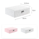 Multi-Layer Flip Cover With Lock Jewelry Box Solid Color Jewelry Desktop Storage Box(White)
