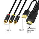 1m JingHua HDMI-3RCA HDMI To 3RCA Conversion Cable Set-Top TV Projector AV Lotus Converter Cable