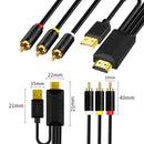 5m JingHua HDMI-3RCA HDMI To 3RCA Conversion Cable Set-Top TV Projector AV Lotus Converter Cable
