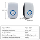 H12 2 PCS Ultrasonic Electronic Mouse Repeller Household Mini Mosquito Repeller, Product specification: EU Plug(White)