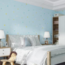 0.53 x 3m 3D Stars Moon Self-Adhesive Wallpaper Mediterranean Children Wall Sticker(1506 Light Blue)