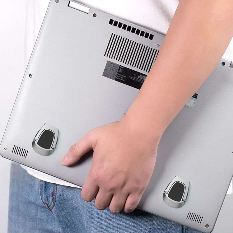 XSZJ-01 2 PCS Mini Notebook Holder Portable Foldable Metal Heat Dissipation Computer Stand(Silver)