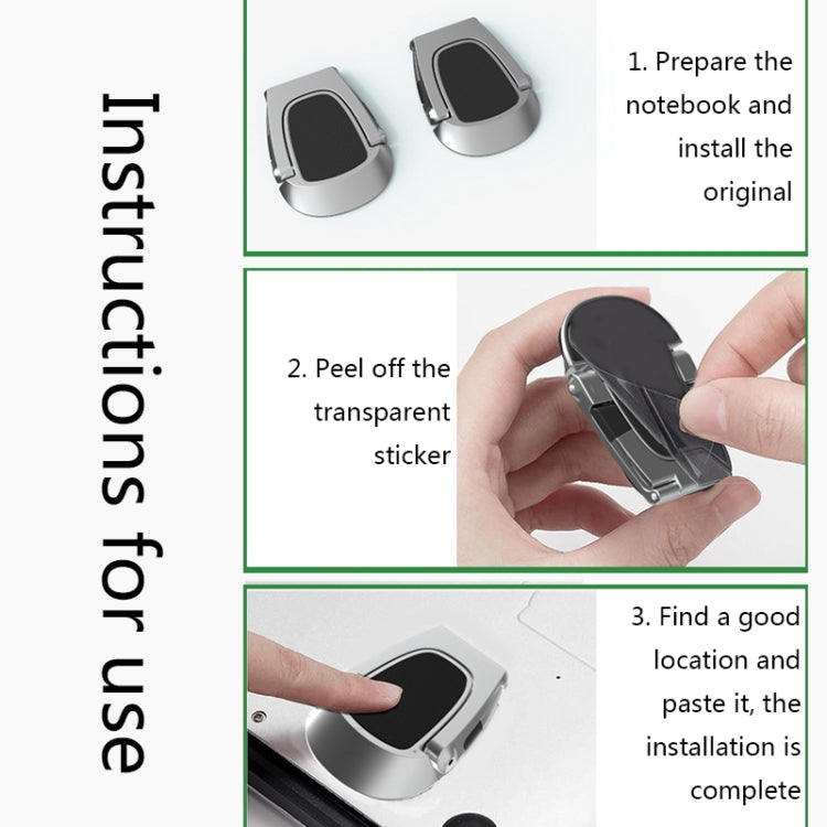 XSZJ-01 2 PCS Mini Notebook Holder Portable Foldable Metal Heat Dissipation Computer Stand(Silver)