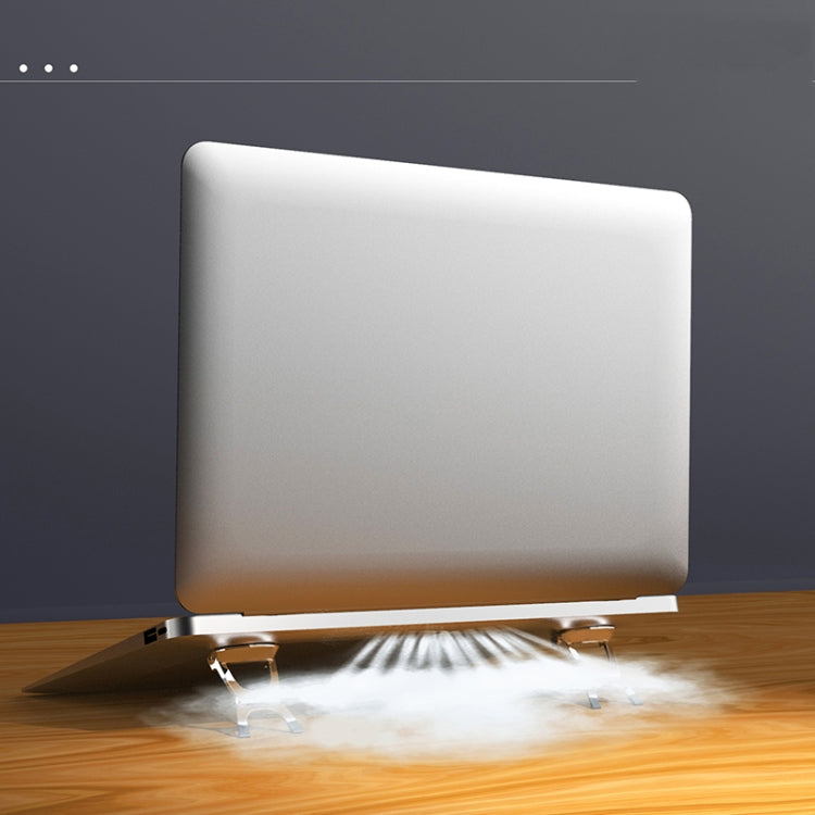 XSZJ-01 2 PCS Mini Notebook Holder Portable Foldable Metal Heat Dissipation Computer Stand(Silver)