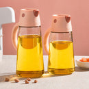 Kitchen Automatic Opening And Closing Oil Can Leak-Proof Seasoning Bottle With Lid, Capacity: 550ml (White)
