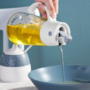 Kitchen Automatic Opening And Closing Oil Can Leak-Proof Seasoning Bottle With Lid, Capacity: 550ml (White)