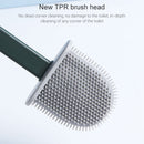 2 PCS Household Long Handle Soft Plastic Gap Toilet Brush TPR Decontamination Cleaning Brush(Pink)