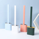 2 PCS Household Long Handle Soft Plastic Gap Toilet Brush TPR Decontamination Cleaning Brush(Green)