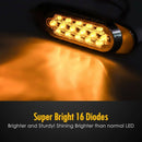 12-24V 16 LEDs Electroplating Side Lights Side Tail Lights Cargo Truck Modification Light, Colour: Yellow (High and Low Light 3 Lines)