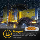 12-24V 16 LEDs Electroplating Side Lights Side Tail Lights Cargo Truck Modification Light, Colour: Yellow (High and Low Light 3 Lines)