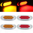 12-24V 16 LEDs Electroplating Side Lights Side Tail Lights Cargo Truck Modification Light, Colour: Yellow (High and Low Light 3 Lines)