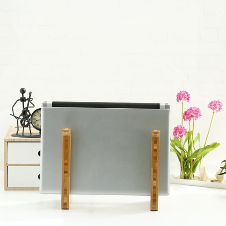 Small Bamboo Wood Computer Cooling Bracket Beech Wood Tablet Desktop Storage Rack