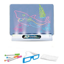 3D Fluorescent Drawing Board Magic Luminous Three-Dimensional Writing Board Graffiti Board Lighting Puzzle Children Drawing Board,Style: Medium Drawing Board (Space Version)