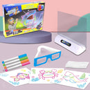 3D Fluorescent Drawing Board Magic Luminous Three-Dimensional Writing Board Graffiti Board Lighting Puzzle Children Drawing Board,Style: Medium Drawing Board (Ocean Version)