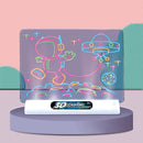 3D Fluorescent Drawing Board Magic Luminous Three-Dimensional Writing Board Graffiti Board Lighting Puzzle Children Drawing Board,Style: Medium Drawing Board (Ocean Version)