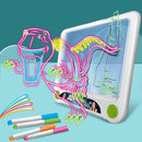 3D Fluorescent Drawing Board Magic Luminous Three-Dimensional Writing Board Graffiti Board Lighting Puzzle Children Drawing Board,Style: Drawing Screen (Dinosaur Version)