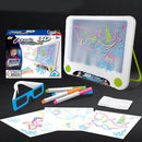 3D Fluorescent Drawing Board Magic Luminous Three-Dimensional Writing Board Graffiti Board Lighting Puzzle Children Drawing Board,Style: Drawing Screen (Ocean Version)