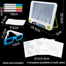 3D Fluorescent Drawing Board Magic Luminous Three-Dimensional Writing Board Graffiti Board Lighting Puzzle Children Drawing Board,Style: Drawing Screen (Space Version)